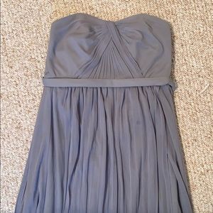 Multi way gray bridesmaid dress with belt